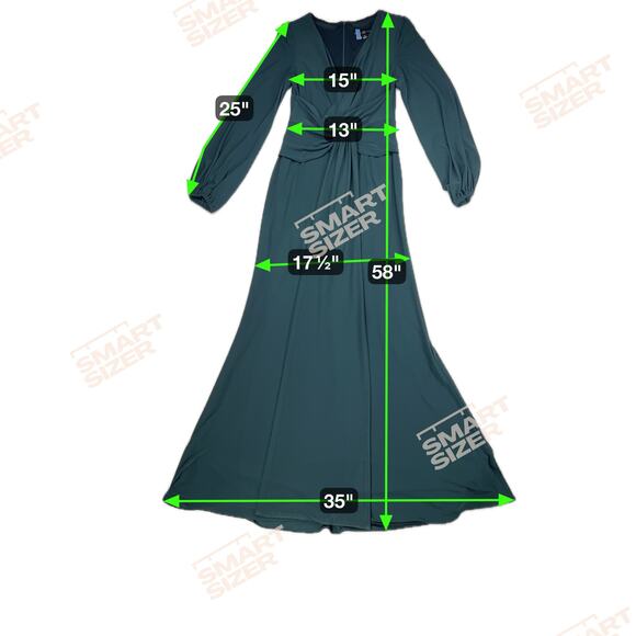 Betsy & Adam Hadley Floor Length Stretch Knit Gown Dress Forest Green Size 4 - Picture 8 of 16